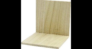 Creotime - Set van 2 houten boekensteunen - 15x15x15 cm - Keizerin Boom - Haken - Handwerk - Knutselen
