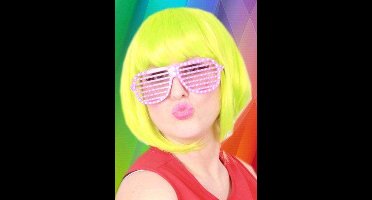 Pruik Trendy Valley kort Fluo groen