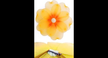 Bloem geel deco dia 55 cm met clip