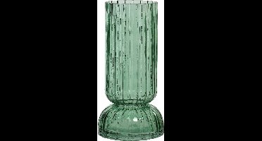 Decoris vaas/bloemenvaas - glas - D13 x H26 cm - groen