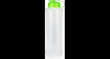 Plasticforte Drinkfles/waterfles/bidon - 1600 ml - transparant/groen - kunststof