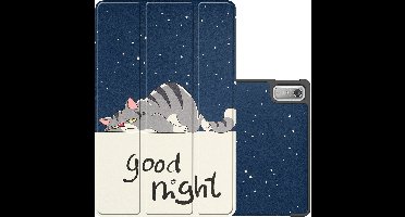 Hoes - Geschikt voor Lenovo Tab P11 (2e / 2nd Generatie) - Dun & Stevig - Trifold Bookcase - Hard Cover - Hardcover Book Case - Tablet Hoesje - Kat
