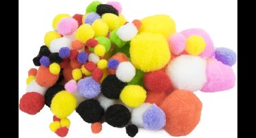 Gekleurde Pompons - 100 stuks van katoen om mee te knutselen