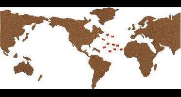 MikaMax Wereldkaart Prikbord - Puzzel - Muurdecoratie - Wereldkaart Kurk