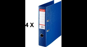 4 x Ordner Esselte Basic - kunststof - rug 75mm – blauw