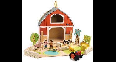Tender Toys Draagbare Boerderij Speelset Junior 18-delig