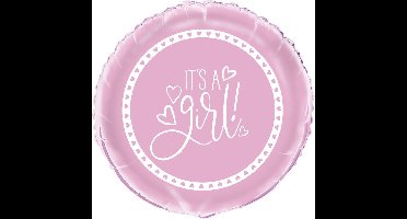 Haza Original Ballon Meisjes Pink Hearts Baby Shower 45 Cm Roze