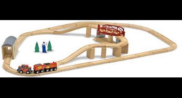 Melissa & Doug - Houten Treinbaan met Draaibrug