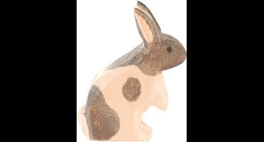 Konijn Zwart gevlekt Staand Houtgesneden Ostheimer