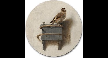 Wandcirkel Het Puttertje - WallCatcher | Acrylglas 100 cm | Meesterwerk van Carel Fabritius | Ronde kunstwerken en schilderijen | Wanddecoratie voor binnen en buiten | Muurcirkel Oude Meesters