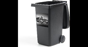 Container sticker De gebouwen van Toronto weerspiegelen in het water - zwart wit - 40x40 cm - Kliko sticker