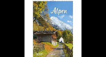 Comello Wandkalender Alpen 30 X 42 Cm Papier Blauw/groen