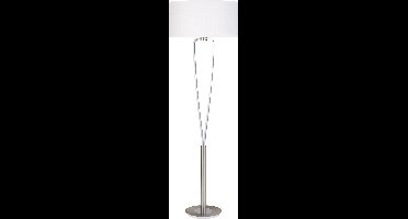 LED Vloerlamp - Torna Hilton - E27 Fitting - Rond - Mat Nikkel - Aluminium