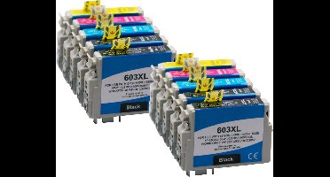 Set 10x ABC huismerk inkt cartridge geschikt voor Epson 603XL Epson Expression Home XP-2100 Epson Expression Home XP-2105 Epson Expression Home XP-3100 Epson Expression Home XP-3105 Epso