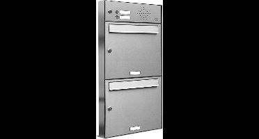 Brievenbus 2 groot type 2_Brievenbus met intercompaneel _2_adressen__RVS