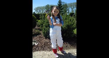 Party Tuinbroek Wit Kinderen Premium - Maat 140