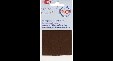 Opry reparatiedoek opstrijkbaar 11 x 25 cm - 881  bruin.
