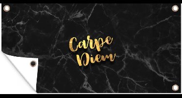 Schuttingposter Quotes - Spreuken - Goud - Marmer - 200x100 cm - Tuindoek