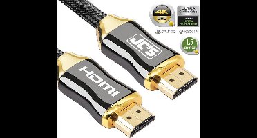 ✅ JC'S - HDMI Kabel 2.0 Gold Plated - High Speed Cable - 18GBPS - Full HD 1080p - 3D - 4K (60 Hz)- Ethernet - Audio Return Channel - HDMI naar HDMI - Male to Male - Voor TV - DVD - Laptop - Tablet - PC - Beeldscherm - Beamer - 1.5 Meter