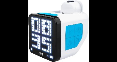 Bigben RCUBE Wekker - Wit/Blauw