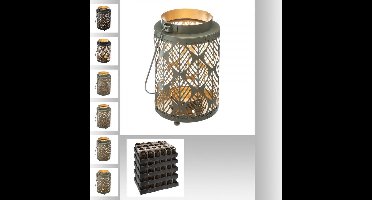 Lantaarn - windlicht - Keuze uit verschillende motieven - diameter 8,5 x hoogte 13,5cm