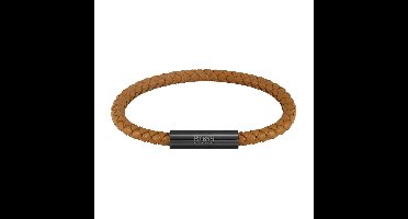 BOSS HBJ1580153 BRAIDED LEATHER Heren Armband - Gevlochten armband