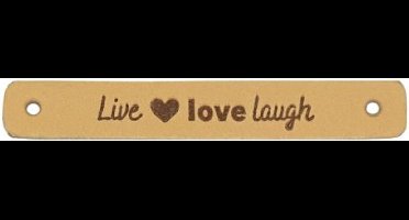 Durable Leren Label – "Live Love Laugh" – Stijlvol & Duurzaam (2 stuks)