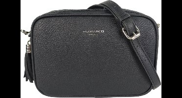 Flora&Co Paris crossbody handtas - 2 vakken met rits - instelbare riem 130 cm - zwart