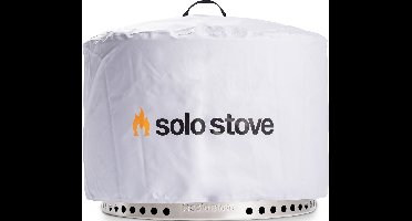 Solo Stove Yukon-beschermhoes. Accessoire voor de Yukon-vuurkorf. Waterdicht, PVC-gecoat polyester met binnensteun van aluminium stutten, ⌀ 71 cm, hoogte 44,5 cm, Kleur: wit.