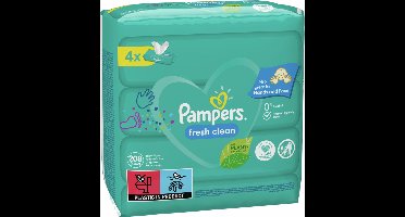 Pampers Billendoekjes Fresh Clean Navulpak 4x52=208 doekjes