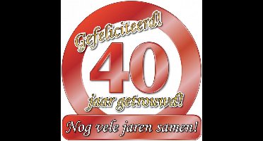 huldeschild 40 jaar getrouwd 50 cm karton zilver