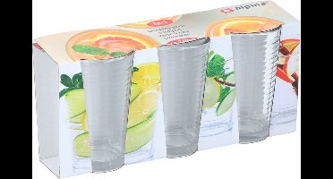 Alpina Waterglazen met Ribbel Stapelbaar 220 ml 3 Stuks