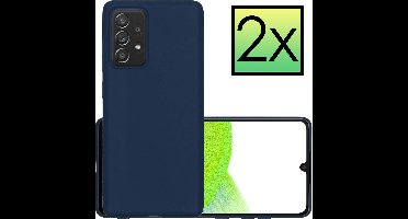 Hoesje - 2 Stuks - Geschikt voor Samsung Galaxy A33 - Sterk & Shockproof - Case Siliconen - Back Cover - Telefoon Hoes - Donkerblauw