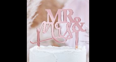 Ginger Ray - Ginger Ray - A Touch of Pampus - Mr & Mrs Rose Gold taartdecoratie