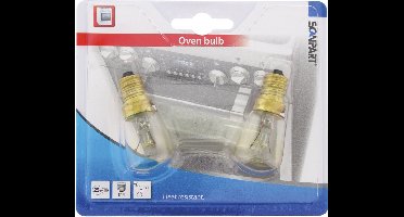 Scanpart ovenlamp E14 - 25W - Ovenlampje buis T25 - 300 graden - 2 stuks
