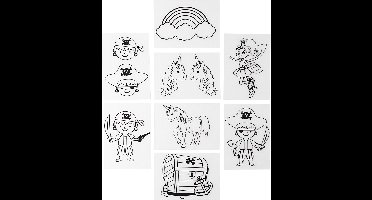 Creotime Krimpfolie Met Piraten En Unicorn 14,5 Cm 36 Stuks