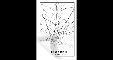 Muurstickers - Sticker Folie - Plattegrond – Tongeren – Zwart Wit – Stadskaart - Kaart - België - 20x30 cm - Plakfolie - Muurstickers Kinderkamer - Zelfklevend Behang - Zelfklevend behangpapier - Stickerfolie
