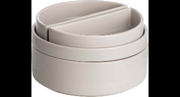 Gusta - Serveerset - 4 schaaltjes - Stapelbaar - Taupe - ø14,7x8cm