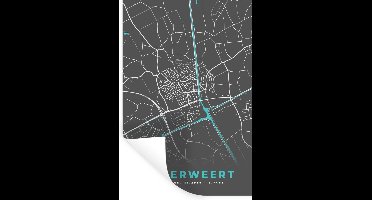 Muurstickers - Sticker Folie - Nederweert - Stadskaart - Kaart - Plattegrond - 20x30 cm - Plakfolie - Muurstickers Kinderkamer - Zelfklevend Behang - Zelfklevend behangpapier - Stickerfolie