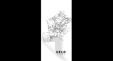 Muurstickers - Sticker Folie - Stadskaart – Zwart Wit - Kaart – Hengelo – Nederland – Plattegrond - 20x40 cm - Plakfolie - Muurstickers Kinderkamer - Zelfklevend Behang - Zelfklevend behangpapier - Stickerfolie