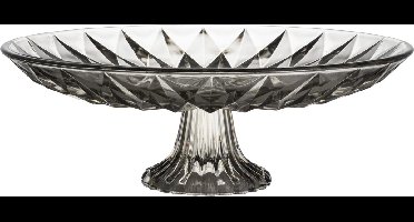 Gusta - Taarthouder - Grijs - Glas - Retro - ø32,5x11,5cm