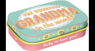 Pepermunt Blik The Sweetest Grandma mint box 4 x 6 cm