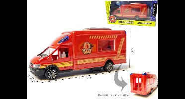 Die Cast Brandweerwagen - Speelgoed brandweerauto met pull-back drive - 17 CM