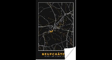 Poster Stadskaart - Neufchâteau - Kaart - Plattegrond - Goud - 20x30 cm