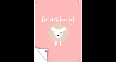 Tuin decoratie Beterschap - Quote - Schapen - 30x40 cm - Tuindoek