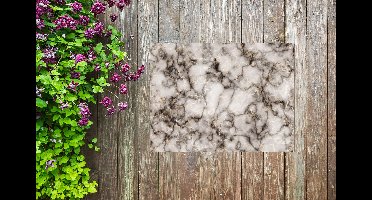 Tuin decoratie Marmer - Zwart - Goud - 40x30 cm - Tuindoek