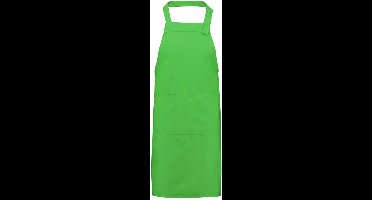 Mijncadeautje - Keukenschort - "Royal Chef" - lichtgroen - blanco - polyester / katoen - (75 x 85 cm)