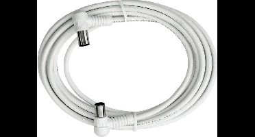 Axing Antenne Aansluitkabel [1x Antennestekker 75 Ω - 1x Antennebus 75 Ω] 1.50 m 85 dB Wit