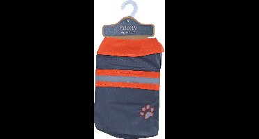 Boony - Honden regenjas - Safety met reflectie - grijs/oranje - 30 cm ruglengte hondenjas (gelieve eerst meten)