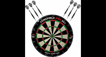 Dartbord Longfield professional - Dia 45.5 cm - met 6x goede kwaliteit dartpijltjes - Darten voor thuis - Dartspel